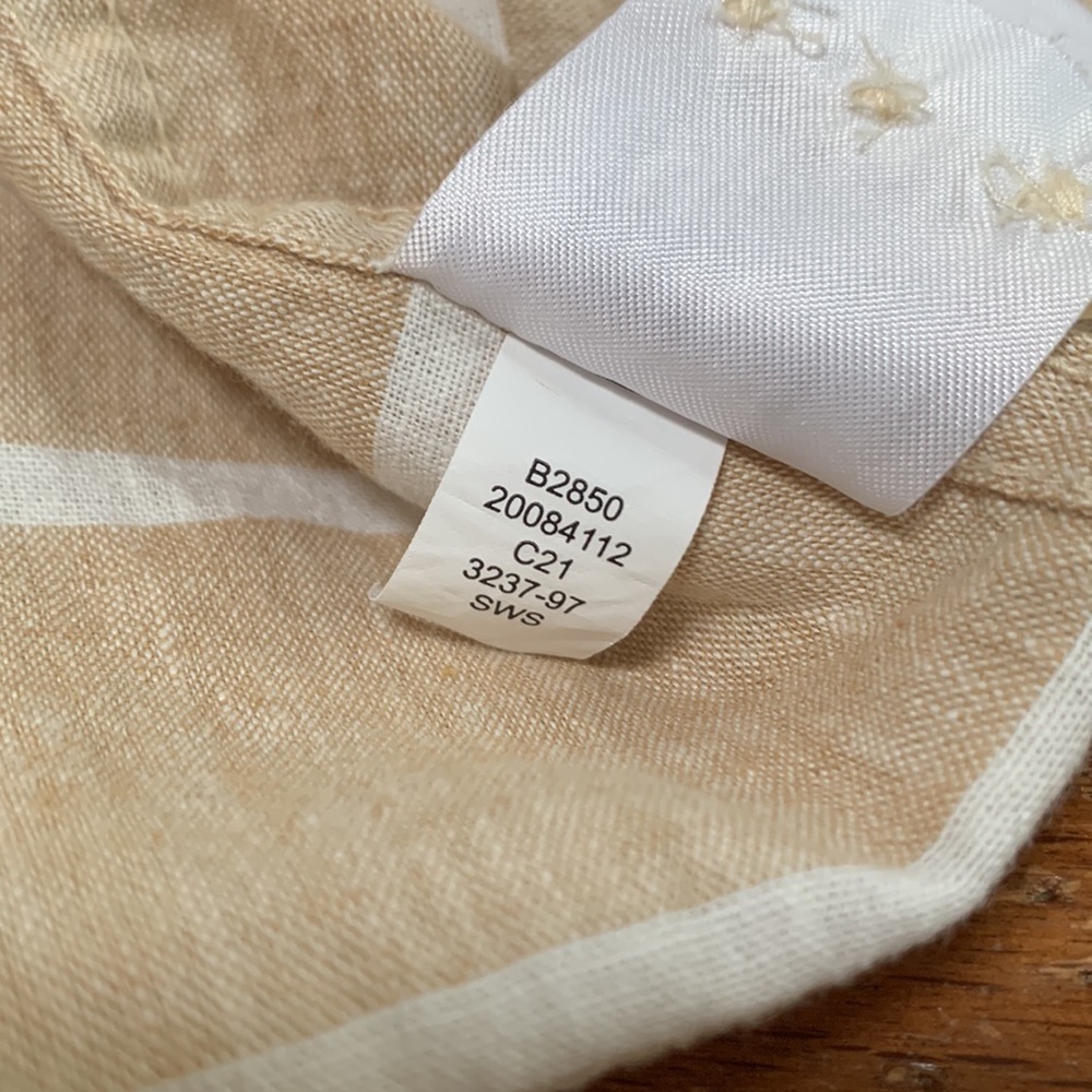 Best Made Co. Linen Cotton Shirt Men's Tan & White Plaid Button Down Size XL - Picture 10 of 11